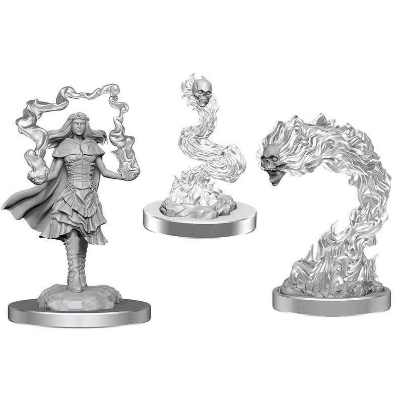 Dungeons & Dragons - Nolzur's Marvelous Unpainted Minis: W21 Dark Spellcaster & Flameskulls