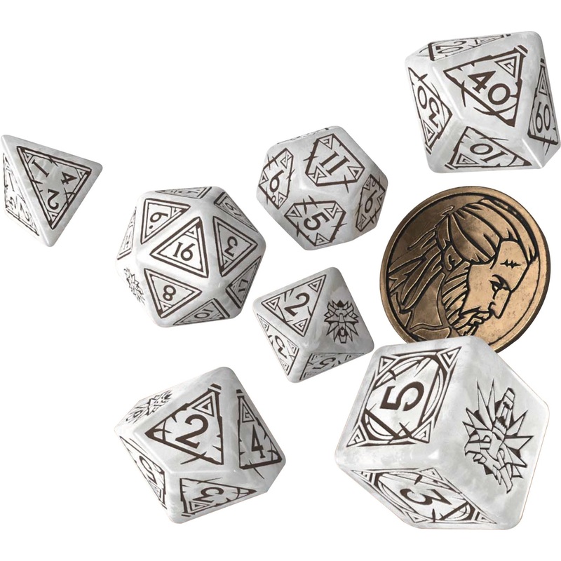 The Witcher Dice Set: Geralt - The White Wolf (7 + coin)