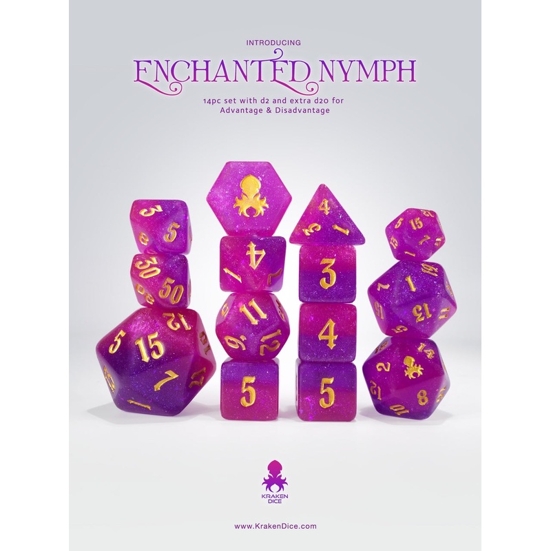 Enchanted Nymph 14 pc - Limited Run - Gold Ink Dice Set