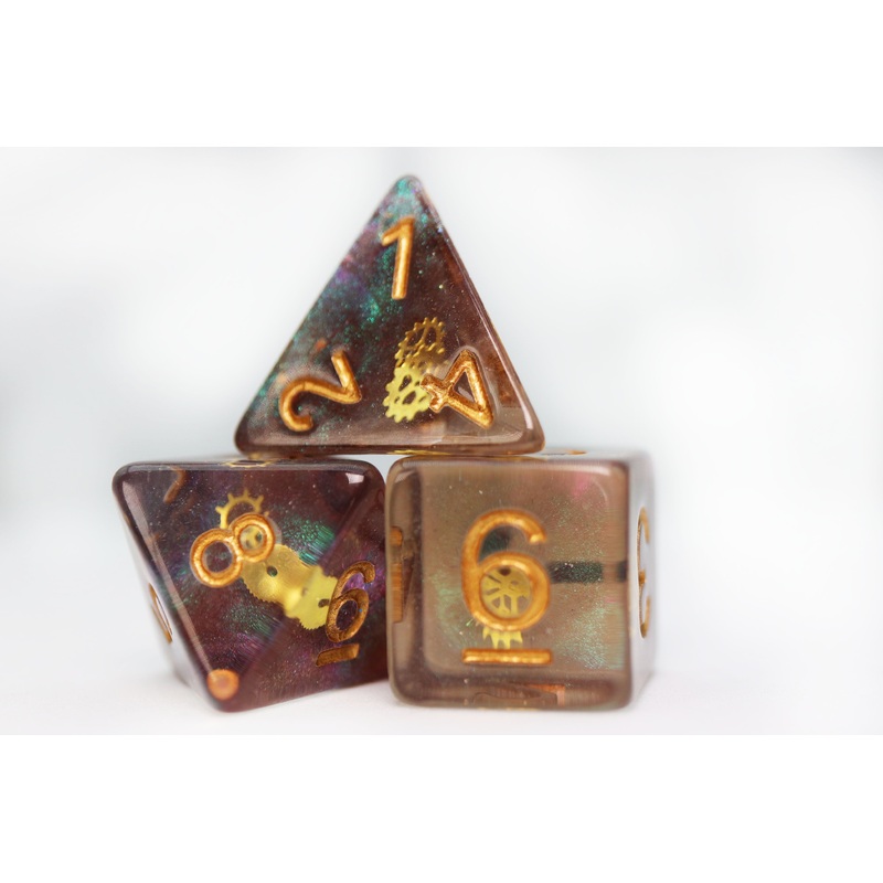 Glitter Gearwheel RPG Dice Set
