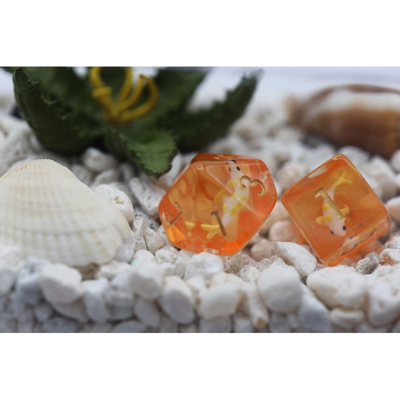 Golden Koi Fish RPG Dice Set
