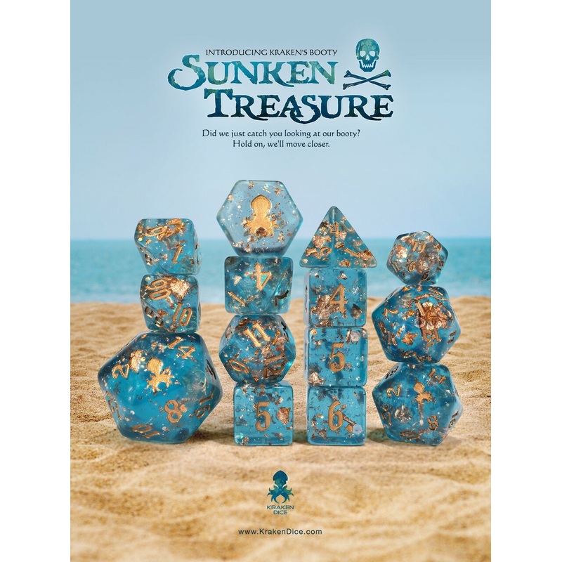 Kraken's Booty: Sunken Treasure 14 pc Limited Run Dice Set