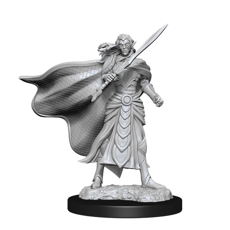 Magic the Gathering Unpainted Miniatures: W02 Elf Fighter & Elf Cleric