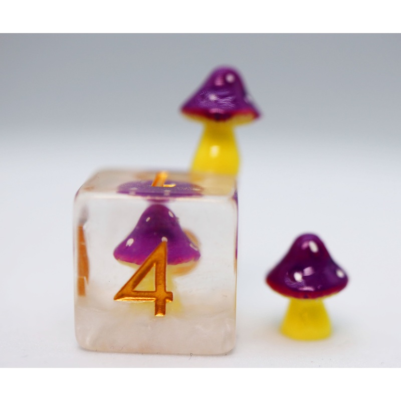 Purple Mushroom RPG Dice Set