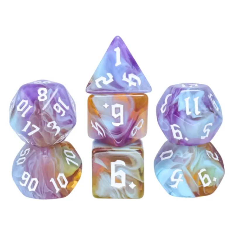 Amethyst Sunset RPG Dice Set