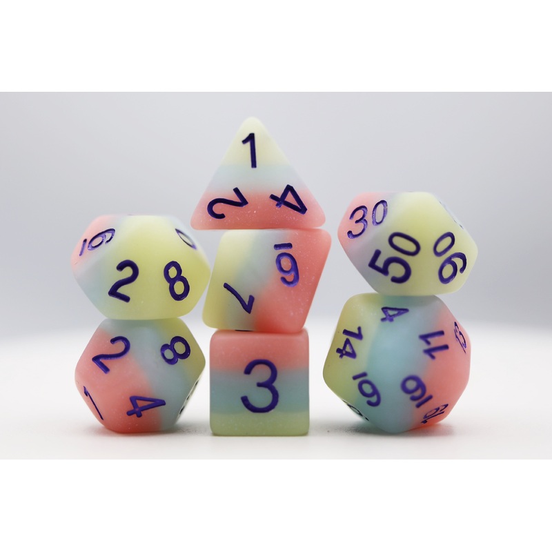 Peach Snow Cone RPG Dice Set