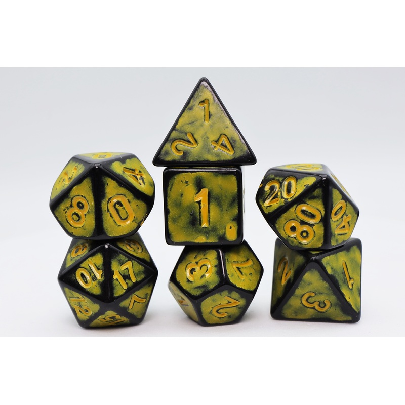 Timeworn Yellow RPG Dice Set