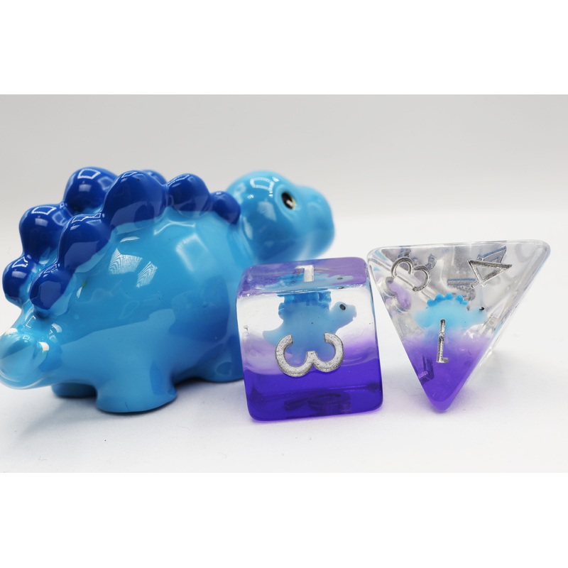 Blue Stegosaurus RPG Dice Set