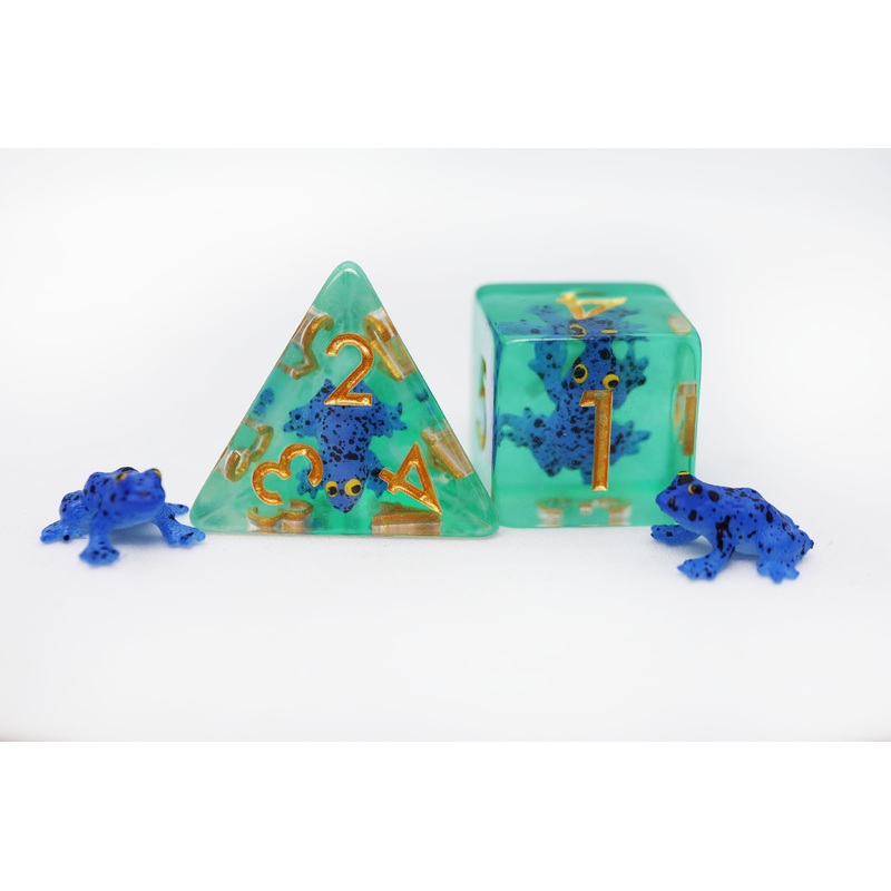 Dark Blue Frog RPG Dice Set