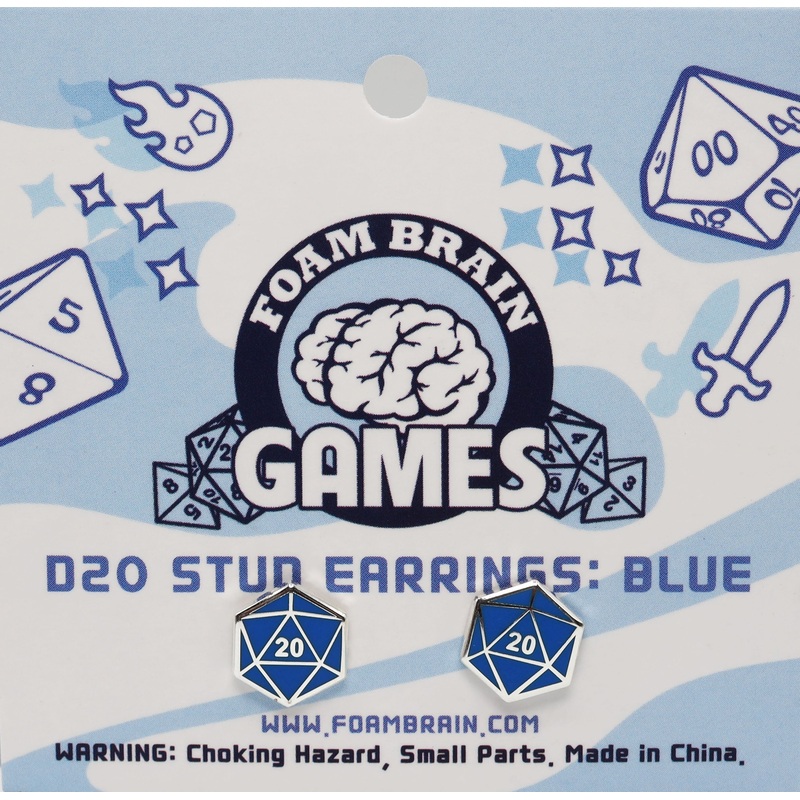 Foam Brain Games D20 Stud Earrings