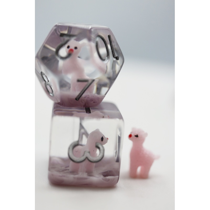 Pink Alpaca RPG Dice Set