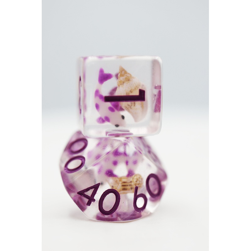 Purple Koi Fish RPG Dice Set