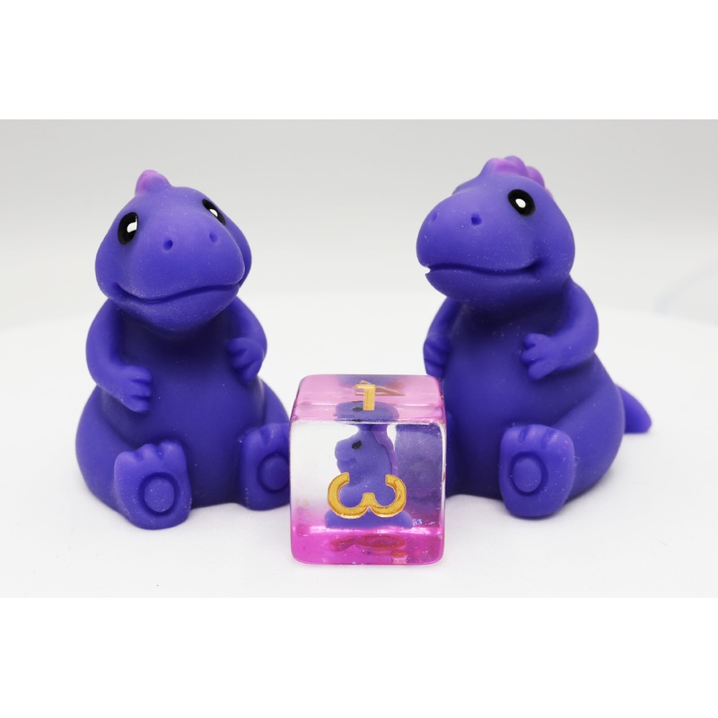 Purple T-Rex RPG Dice Set