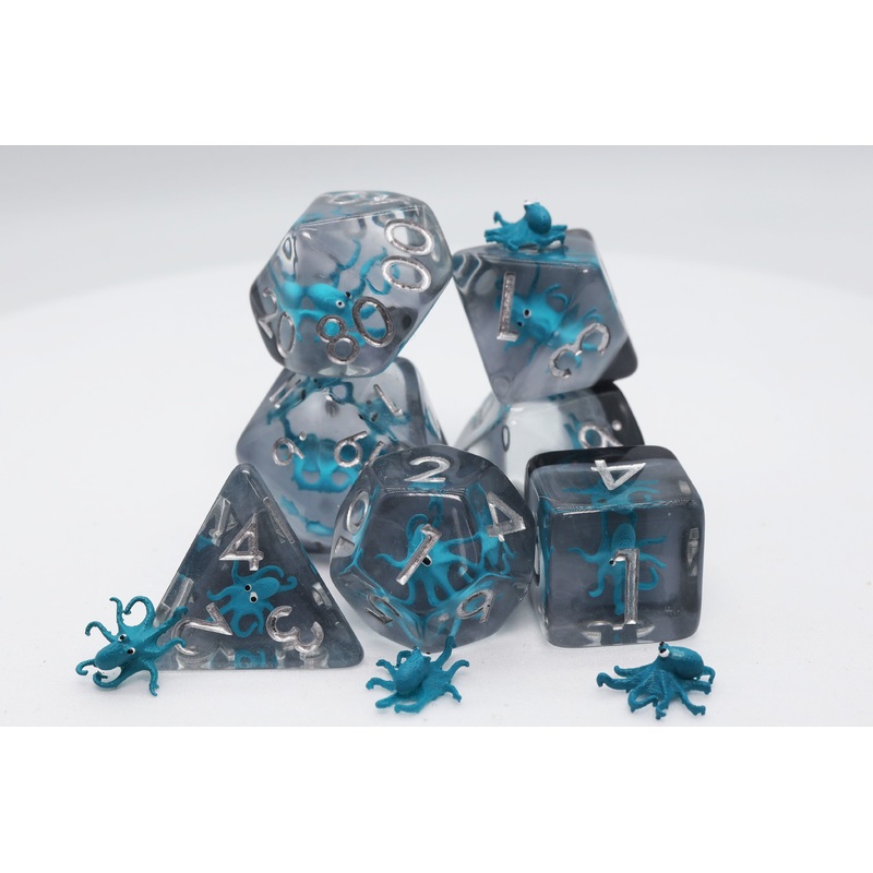 Teal Octopus RPG Dice Set