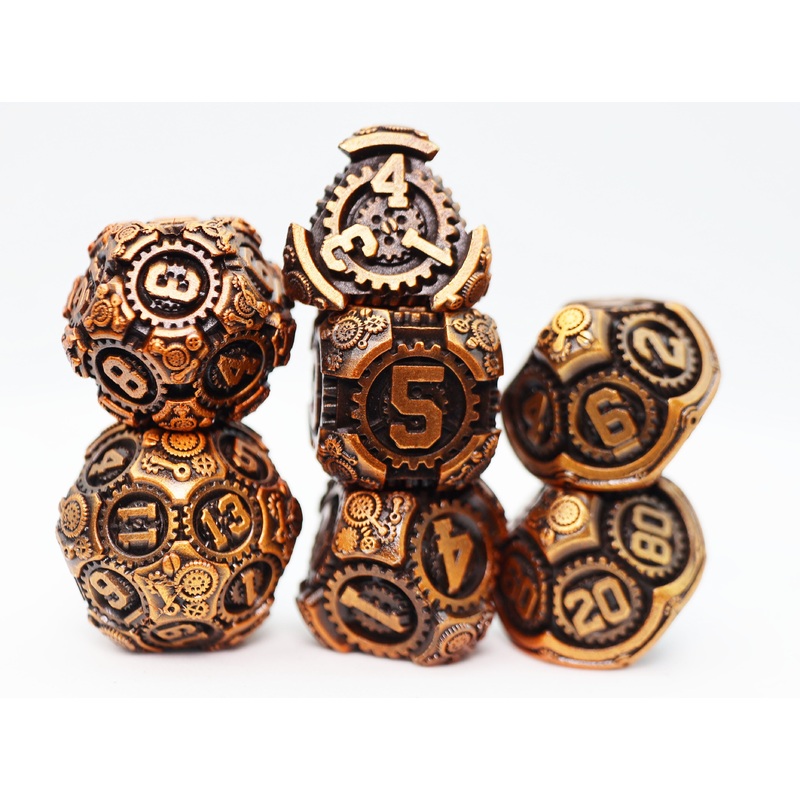 Airship Gears: Drifting Dirigible - Metal RPG Dice Set