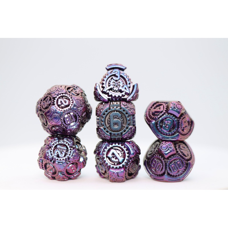Airship Gears: The Royal Raven - Metal RPG Dice Set