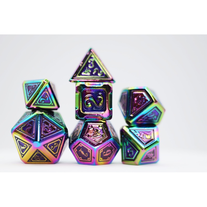 Alchemist Metals: Burnt Opal - Metal RPG Dice Set