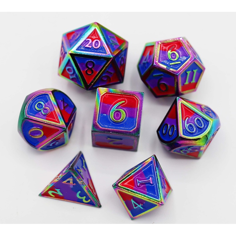 Bisexual Pride Flag - Metal RPG Dice Set