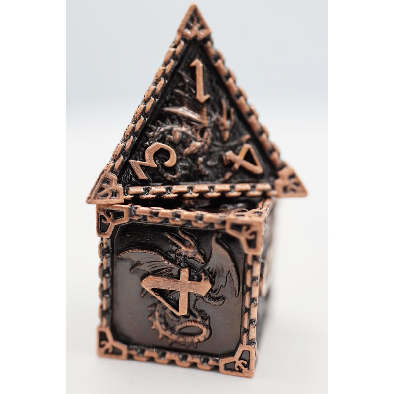 Chained Dragon: Copper - Metal RPG Dice Set