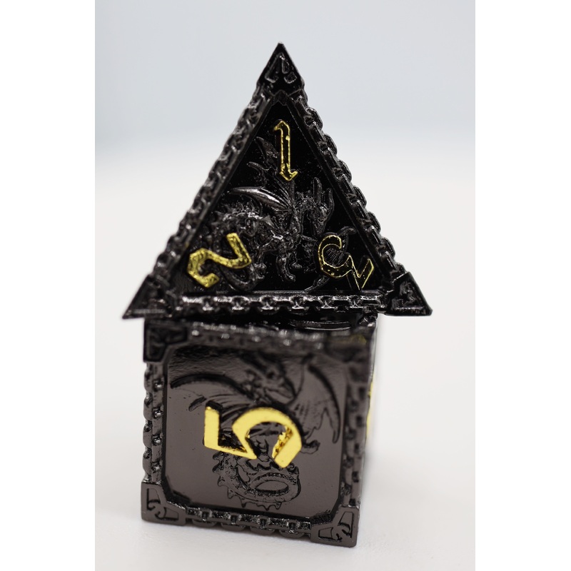 Chained Dragon: Night - Metal RPG Dice Set