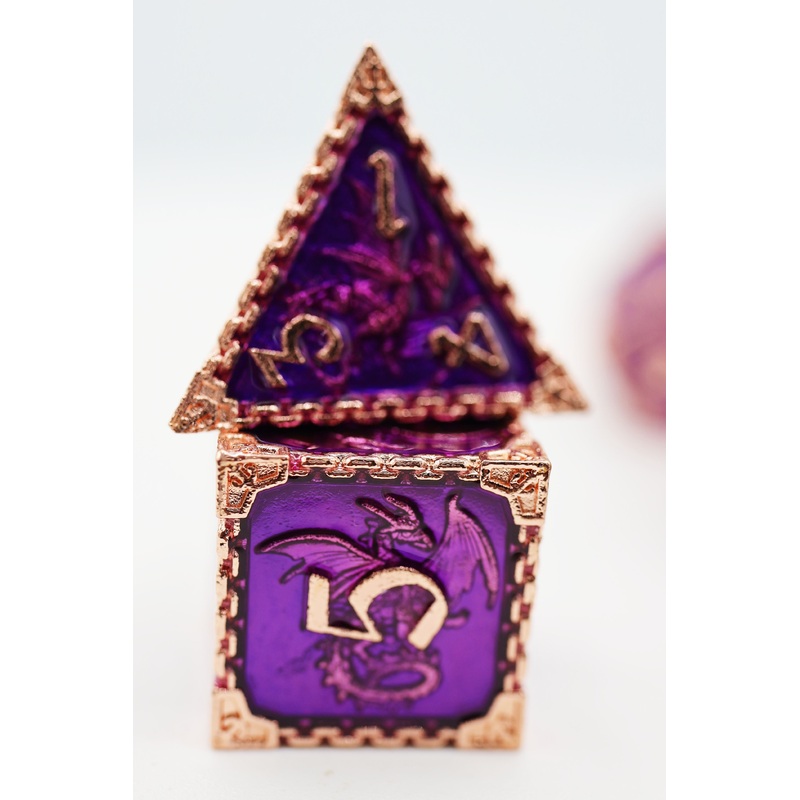 Chained Dragon: Royal with Copper - Metal RPG Dice Set
