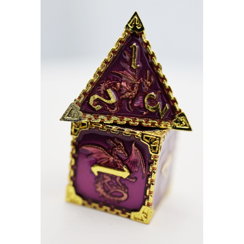 Chained Dragon: Royal with Gold - Metal RPG Dice Set