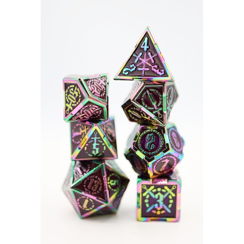 Crossed Swords: Imperial Gem Sword - Metal RPG Dice Set