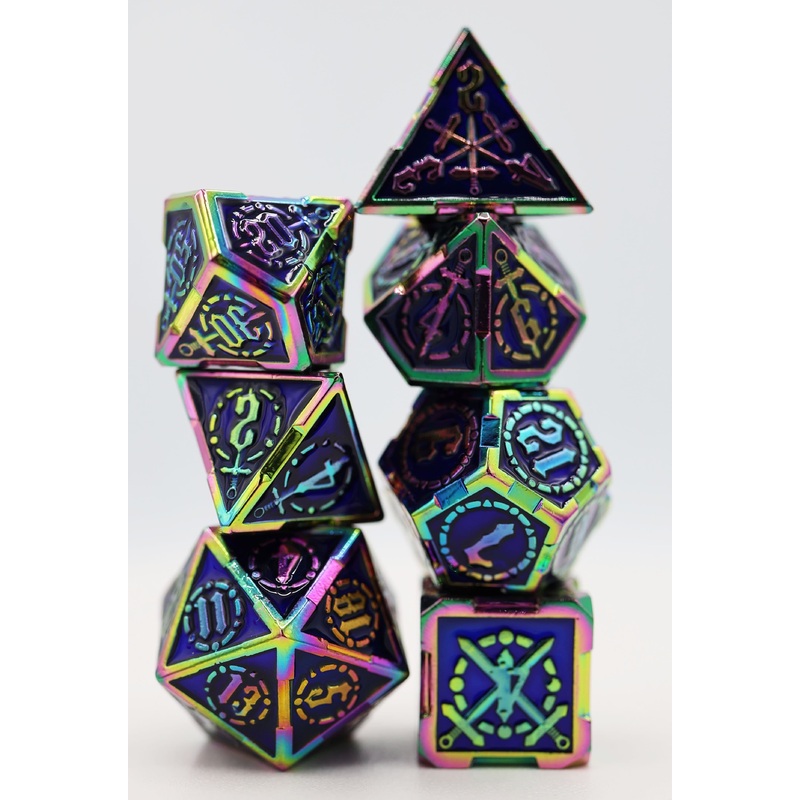 Crossed Swords: Oceanus Treasure Sword - Metal RPG Dice Set