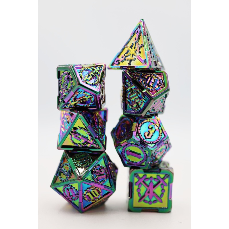 Crossed Swords: Opal Mined Sword - Metal RPG Dice Set