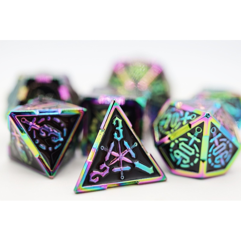 Crossed Swords: Sword of Europa - Metal RPG Dice Set