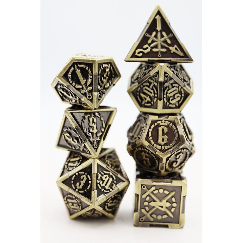 Crossed Swords: Timeworn Sword - Metal RPG Dice Set