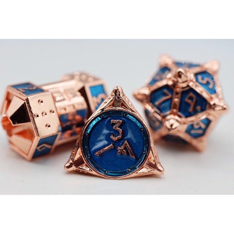 Dice 51: Copper Lit Space - Metal RPG Dice Set
