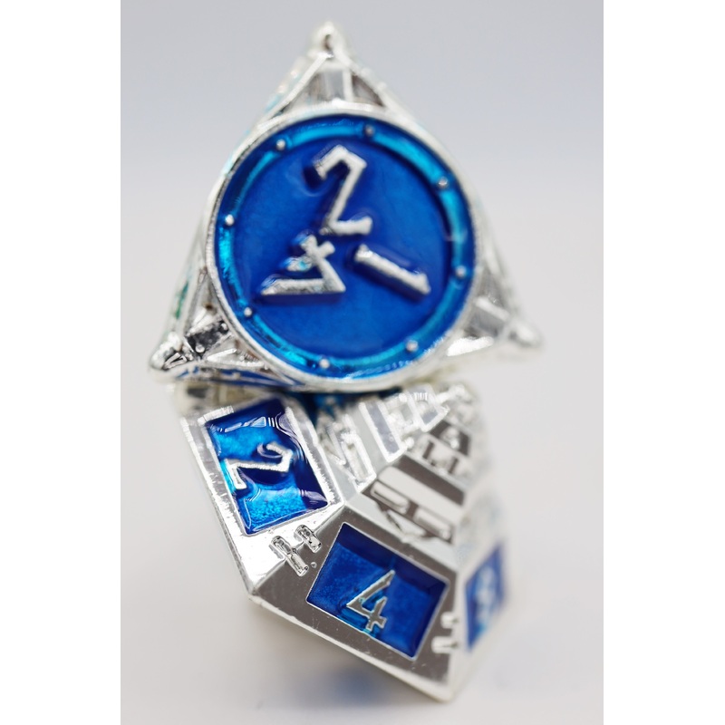 Dice 51: Interstellar Indigo - Metal RPG Dice Set