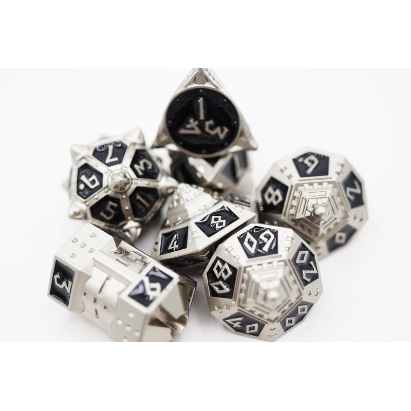 Dice 51: Onyx Ethers - Metal RPG Dice Set