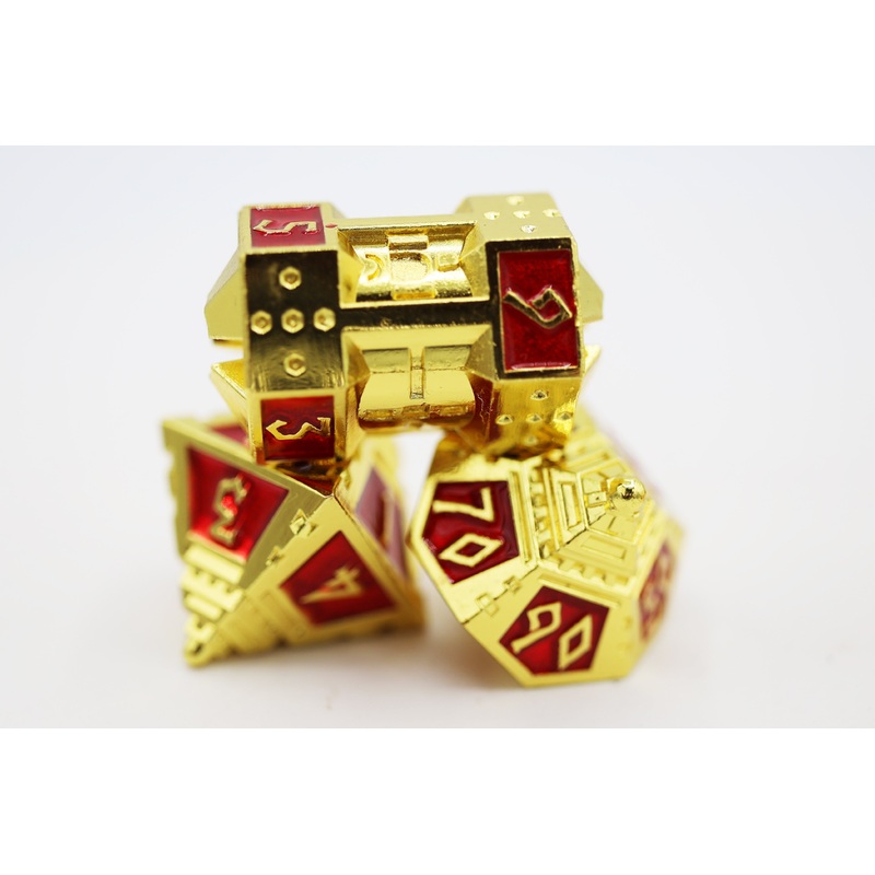Dice 51: Solar Ruby - Metal RPG Dice Set