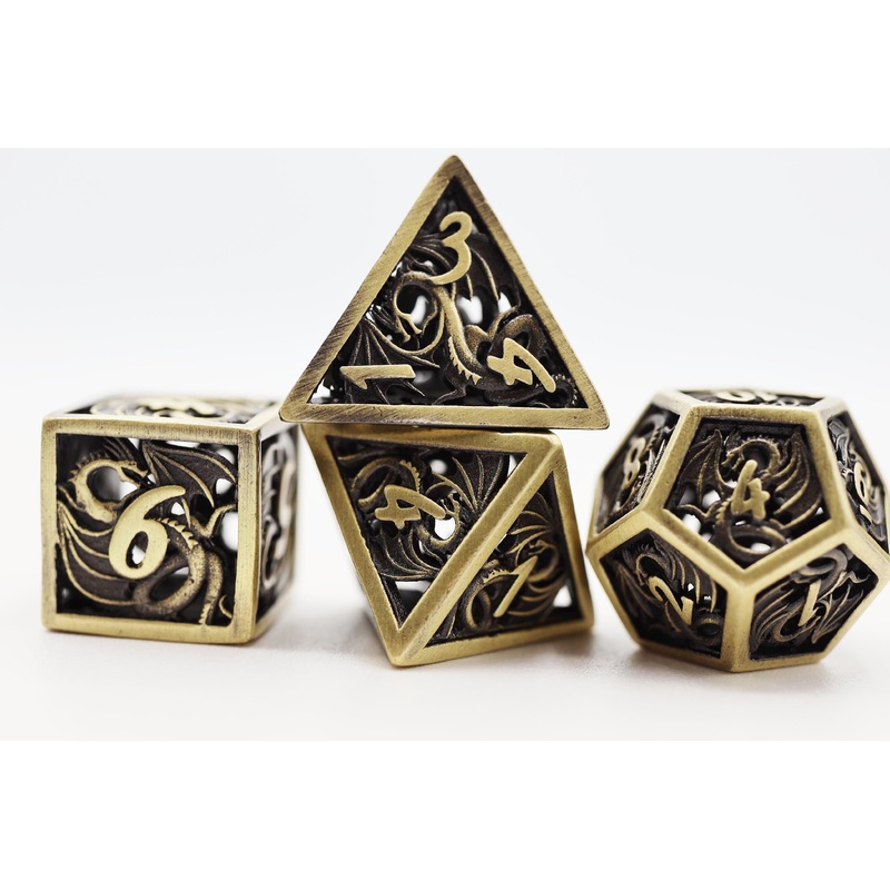 Dragon Essence: Bronze - Hollow Metal RPG Dice Set
