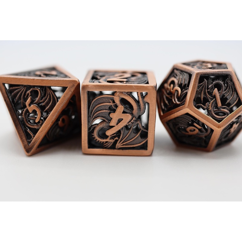 Dragon Essence: Copper - Hollow Metal RPG Dice Set