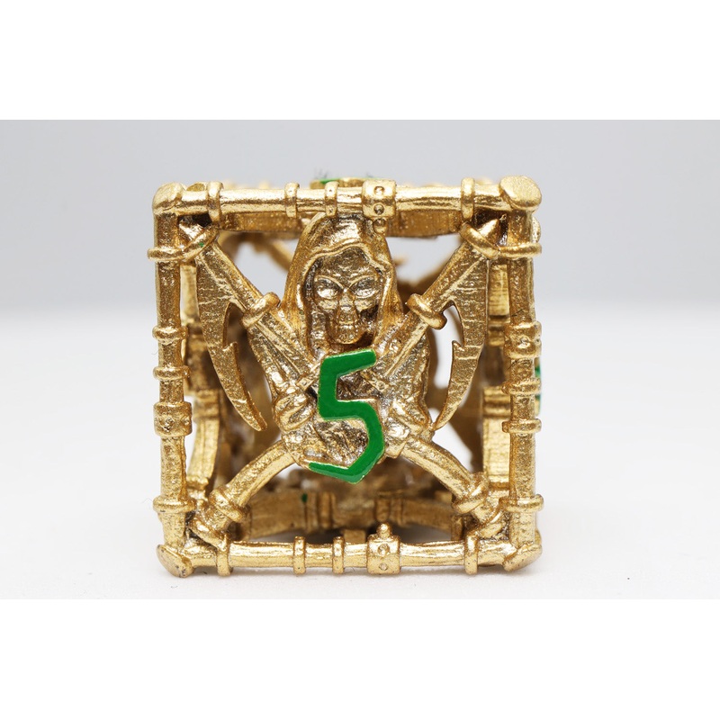 Grim Scythe: Gold - Metal RPG Dice Set