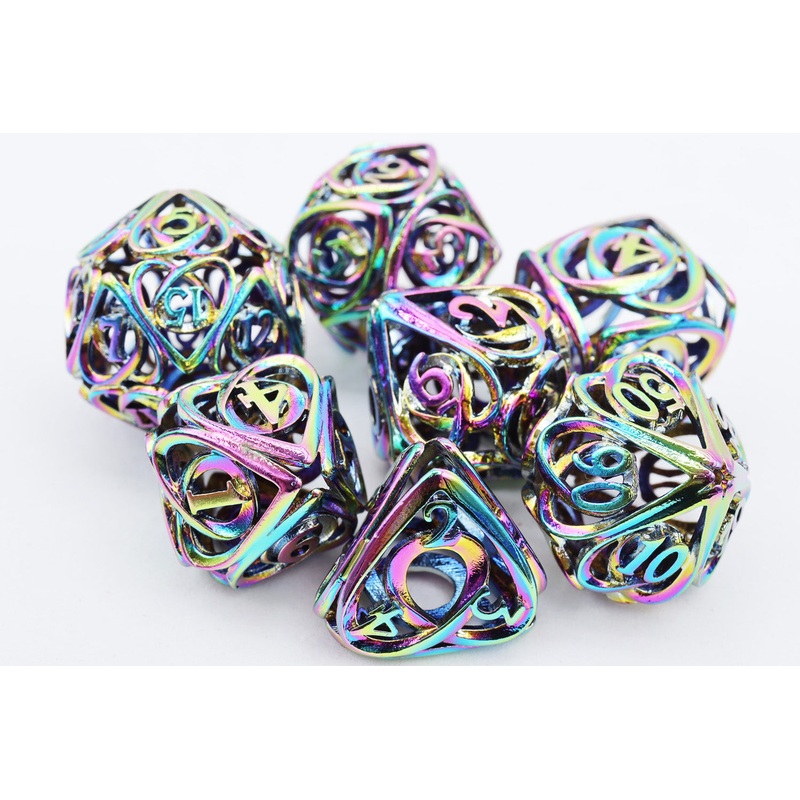 Hollow Hearts: Burnt Opal - Metal RPG Dice Set