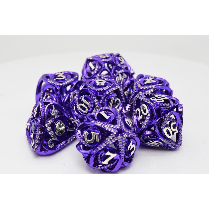 Hollow Hearts: Jeweled Purple - Metal RPG Dice Set