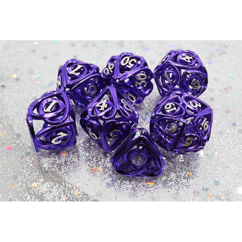 Hollow Hearts: Purple - Metal RPG Dice Set