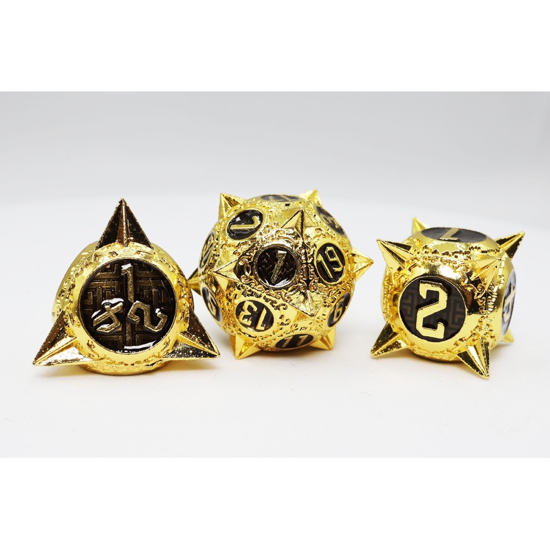 Meteor Storm: Galactic Gold - Metal RPG Dice Set