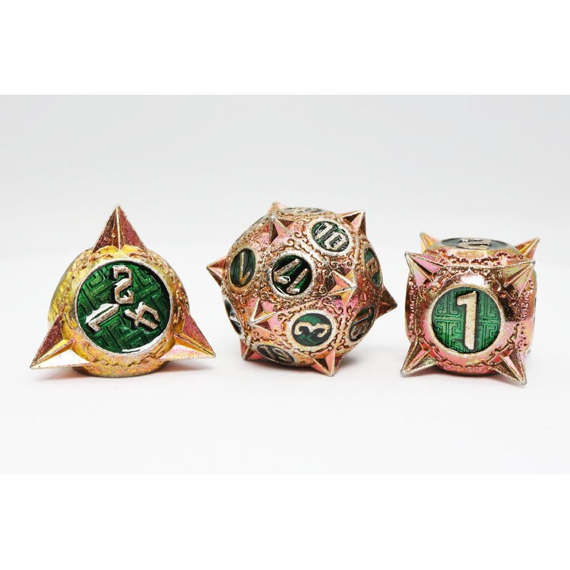 Meteor Storm: Irradiated Iridescence - Metal RPG Dice Set