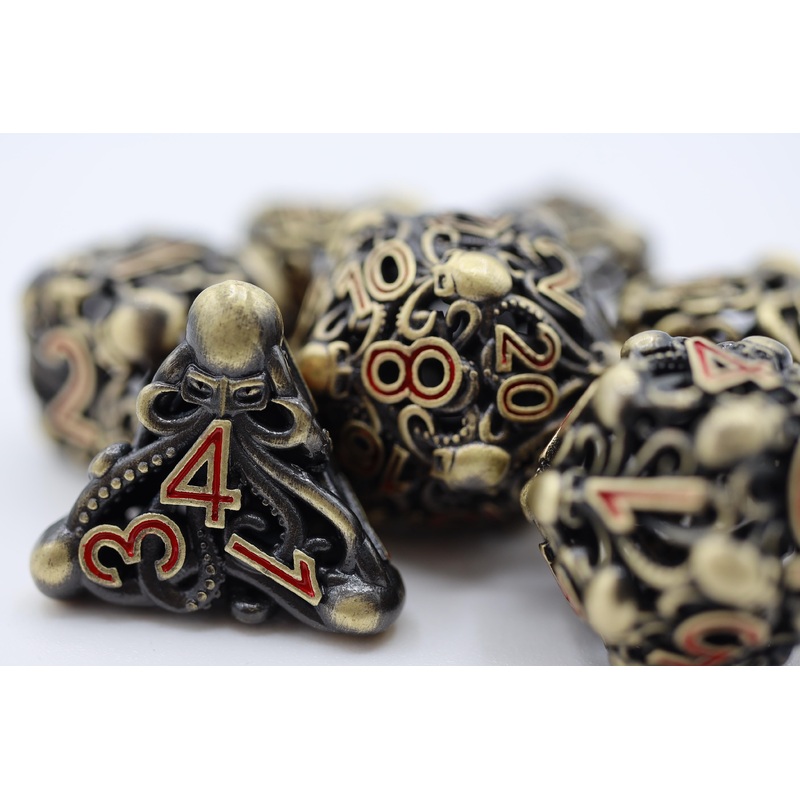 Mind Eater: Bronze - Hollow Metal RPG Dice Set