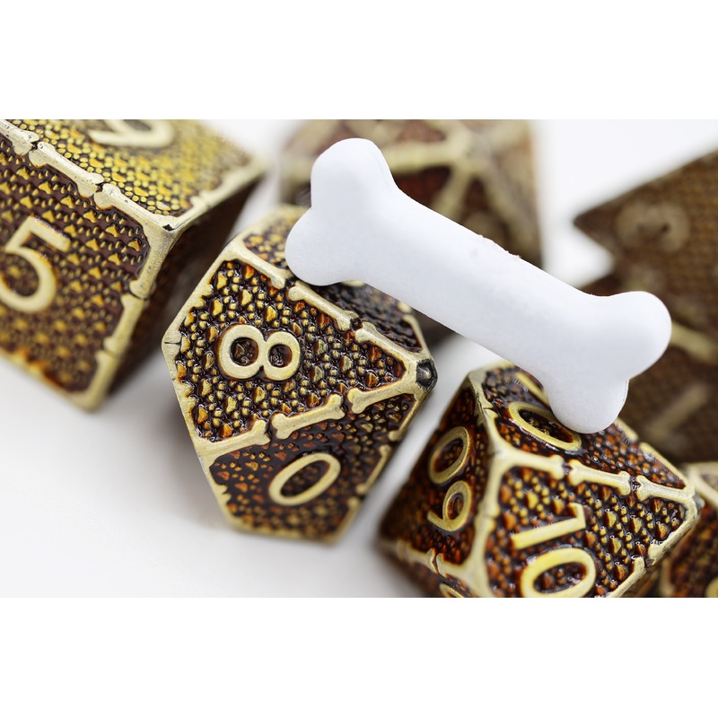 Muddy Paw Prints - Metal RPG Dice Set