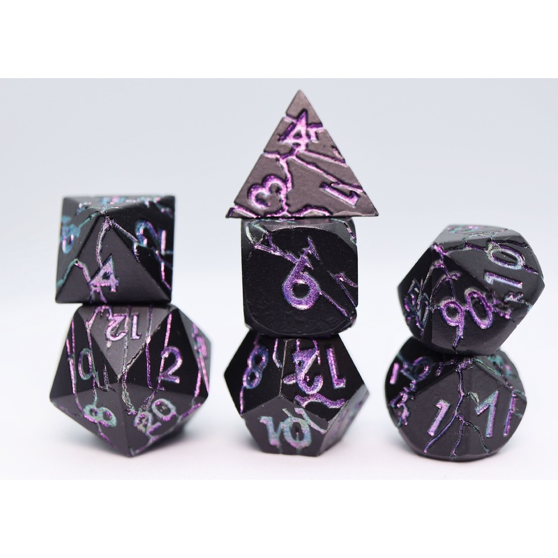 Purple Lightning - Metal RPG Dice Set