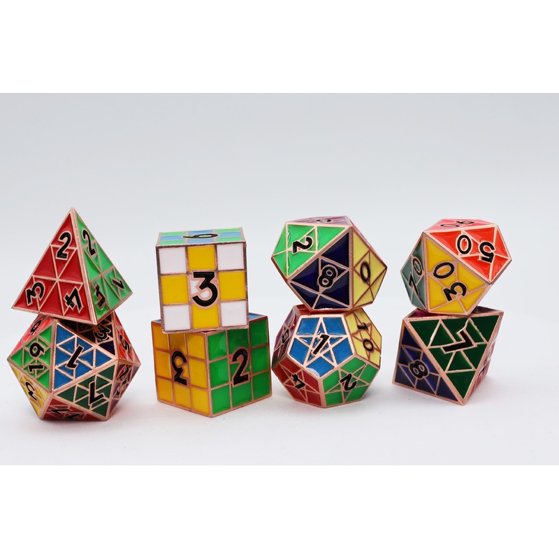 Puzzle Cube: Copper - Metal 8 piece Dice Set