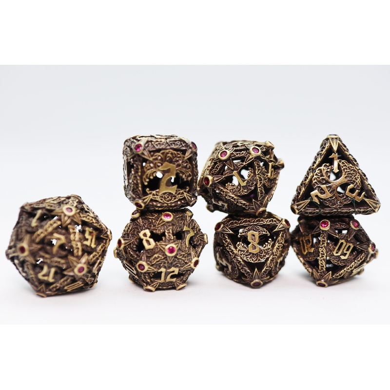 Trees of Virtue: Tree of Compassion - Hollow Metal RPG Dice Set