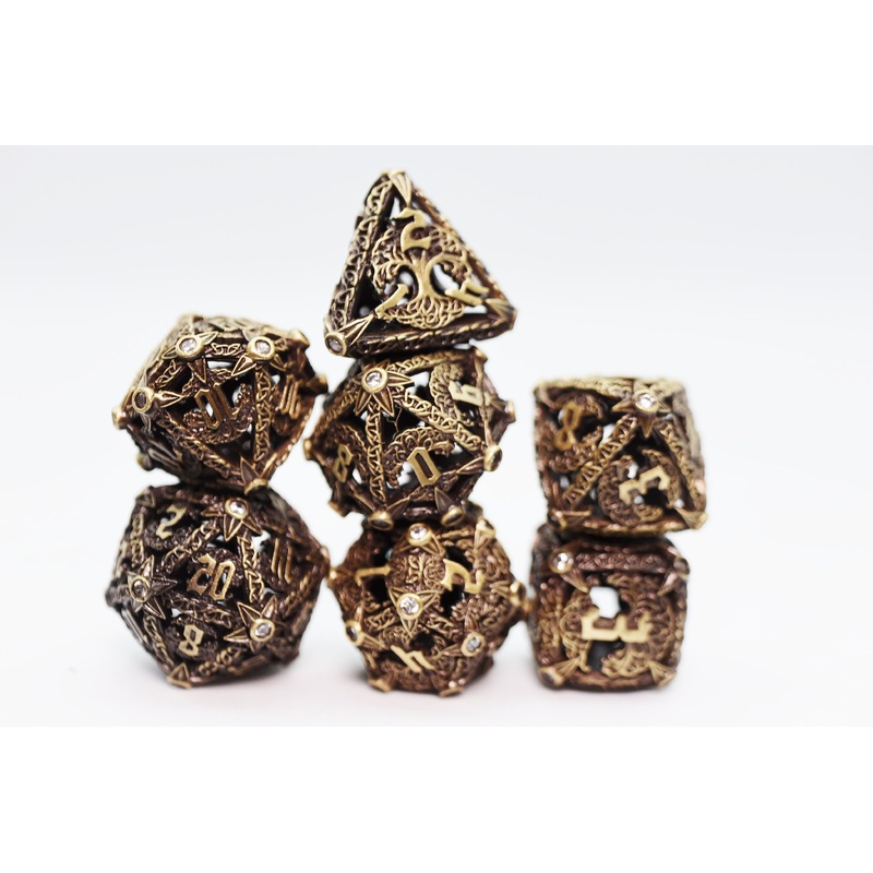 Trees of Virtue: Tree of Humility - Hollow Metal RPG Dice Set