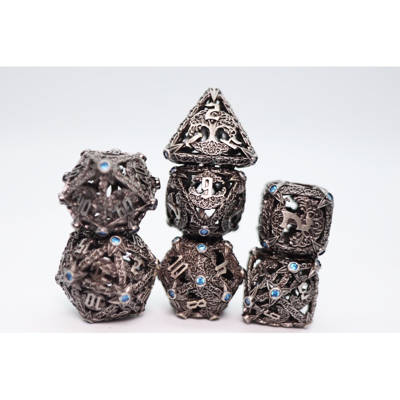Trees of Virtue: Tree of Perseverance - Hollow Metal RPG Dice Set
